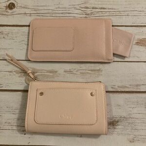 Chloe Eyewear Sunglasses/Small Parfum Pouch Bag Pebbled Pink Leather Set